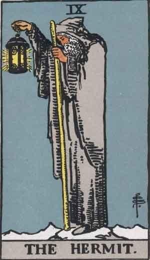 An artistic representation of the hermit tarot card symbolizing introspection and wisdom.